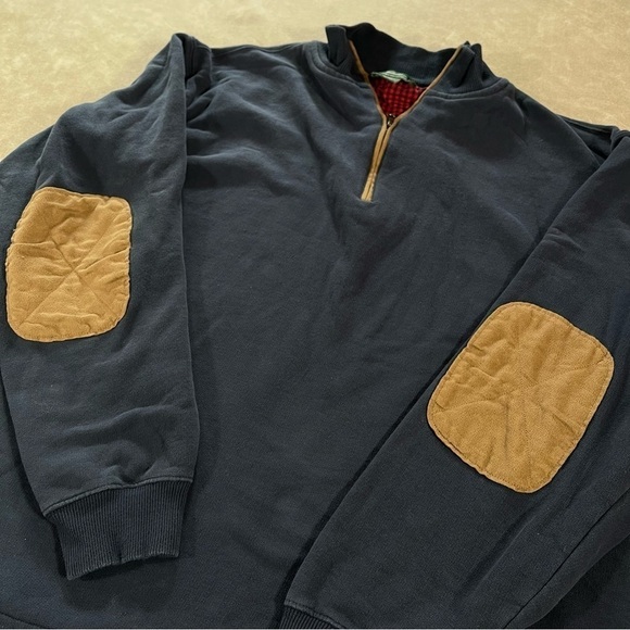 Wool Rich Men’s Quarter Zip with Elbow Pads Pullover Size XL - Picture 2 of 8